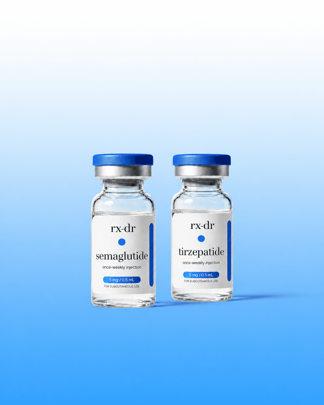 Rx-Dr semaglutide and tirzepatide vials, branded labels